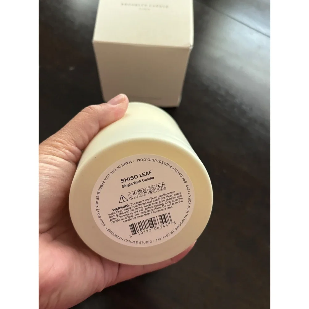 Brooklyn Candle Studio Shiso Leaf Soy Scented Candle 7.5oz Single Wick Cream